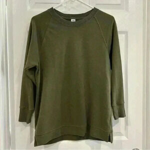 Old Navy Women Shirt Sz XS/Petite Green Active Long Sleeve Tunic Top Athleisure